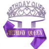 Reina del Cumpleaños Europea y Americana ama Corona de Cumpleaños cinta colorida correa para el hombro juego de suministros para fiestas