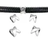 Comércio Exterior Malha Cruzada em Forma de X Contas Espaçadoras de Aço Inoxidável Anel Duplo Personalizado Pulseira de Couro Pulseira Acessórios Acessórios para Joias DIY