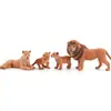 Conjunto de 4 Peças de Figuras da Família Leão Figuras Realistas de Animais Selvagens em PVC Inclui Leão Macho Leoa e Dois Filhotes Decorações de Animais do Safari e Ed