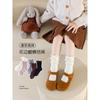Calcetines para Niña, Calcetines de Media Caña para Primavera y Otoño, Calcetines de Princesa con Volantes y Lazo de Encaje para Niños, Calcetines Estilo Coreano para Bebé