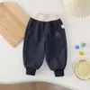 Pantalones de Felpa para Niños Pantalones Casuales de Felpa Integrada para Niños Pantalones Cálidos para Bebé Estilosos Nuevos de Finales de Otoño Invierno