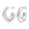 Pendientes Minimalistas Lisos de Metal, Nuevos Pendientes Compactos Elegantes en Forma de C, Pendientes Minimalistas Retorcidos en Forma de Gota de Agua para Mujer