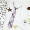 Corbata Pequeña Femenina jk Estilo Japonés Cuadros Estilo Corto Tendón Perezoso Ajustable Estilo Preppy Estudiante Uniforme Escolar de Verano