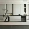 Nueva Mesa de Centro de Madera Maciza Estilo Chino, Mesa de Centro tipo Isla de Pizarra Lujo Ligero Estilo Italiano, Mesa de Comedor de Gama Alta para Oficina y Hogar, Sala de Estar