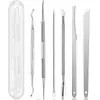 Dispositivo de doble cabeza para quitar clavos de acero inoxidable directo de fábrica, juego de cucharas para ranura de uñas, limpieza de uñas, ranura de uñas, lima de uñas, herramienta para uñas