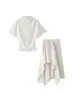 ZA comercio exterior transfronterizo artículo popular de ropa para mujer 2026 verano nuevo conjunto de top de manga corta y cuello medio alto y falda larga de cintura alta