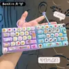 Teclado de Brinquedo Animal de Desenho Animado 26 Teclas Alívio de Estresse Chaveiro Decoração de Mesa Fofa Chaveiro Pingente de Bolsa