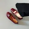 Sapatilhas femininas planas super macias estilo vintage francês, sapatos rasos confortáveis e delicados para noite com tiras cruzadas, sapatos Mary Jane
