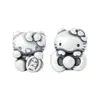 Plata Pura S999 Lindo Gato Gatito Hello Kitty con Lazo Separadores Accesorios de Hello Kitty Pulsera de Cuerda con Cuentas DIY Accesorios de Plata