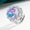 2025 Nova Joia Huabi Base de Cobre Banhada a Ouro Corte Princesa Cor Pitaya Temperamento Conjunto de Luxo Leve Feminino 18-16m