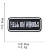 Parches bordados al por mayor transfronterizos, insignias bordadas rectangulares, parches decorativos en inglés para chaqueta de trabajo retro americana
