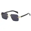 Gafas de Sol Cuadradas Sin Montura Populares Transfronterizas Gafas de Sol Tendencia de Moda Europea y Americana Gafas de Sol de Color Degradado