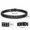 Pulsera tejida doble con pulido de cuatro lados encriptado de acero inoxidable de venta caliente transfronteriza, pulsera cubana simple que combina con todo a la moda hip hop europea y americana