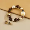 Pulseras de Granos de Café Reales al por Mayor para Fabricantes con Sabor a Café, Pulseras de Cuentas de Jingdezhen, Accesorios de Mano para Hombres y Mujeres, Souvenirs de Viaje