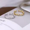 Nuevo Anillo Hueco Retorcido Minimalista de Plata de Ley 925 para Mujer, Estilo Coreano Ins Moda Personalidad Anillo Abierto Joyería para Mujer