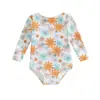 6-12M,12-18M,18-24M,2-3Años3-4Años enterizo de encaje floral brillante con cordones para niños