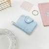 Estilo ins porta-cartões mini plissado bolsa de moedas com fecho de botão coração doce e feminino estudante festa portátil fivela para pendurar bolsa pequena feminina