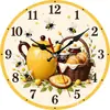 Fornecido diretamente pelo fabricante: Relógio de parede de cozinha com tema de limão, estilo rústico e pastoral, design criativo de frutas, relógio de parede silencioso, atacado para exportação