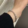 Prata Esterlina S925 Estilo Coreano Simples Círculos de Gelo Picado Pulseira de Puxar Estilo Frio Ins Sentido de Alto Padrão Leve Luxo Pulseira Feminina