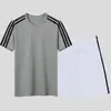 Conjunto esportivo casual masculino, camiseta de manga curta para team-building, shorts da moda unissex de marca, conjunto de duas peças estilo Hong Kong com corte solto