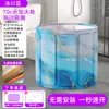 Bañera Plegable para Uso en Casa, Barril de Baño Aislante Engrosado con Acolchado de Algodón para Adultos, Barril de Baño Plegable Sin Instalación para Niños