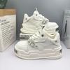 Heyang Nuevos Tenis de Moda Versátiles de Diseño Blanco Unisex para Pareja con Suela Gruesa y Aumento de Altura