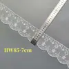 Encaje de malla popular de seda de leche bordado de 7 cm, ribete bordado, hermosa lencería de espalda, puños, escote, accesorios para el dobladillo de la falda