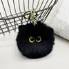 Llavero de Bola Peluda Ojos de Gato Cielo Estrellado Soñador Muñeco de Peluche Lindo Colgante para Bolso Estilo Femenino Venta al por Mayor en Stock