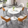 Mesa y Silla de Recepción Modernas y Simples Combinación Mesa de Comedor de Pizarra para Sala de Estar Silla de Comedor Mesa Redonda de Recepción para Tienda Mesa y Silla de Ocio para Balcón