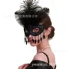 Máscara de Medio Rostro de Carnaval Europeo Máscara de Ojos con Plumas Máscara Sexy de Venecia Máscara de Maquillaje para Baile de Máscaras Venta al por Mayor