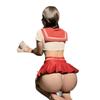 Traje Sexy de Estudiante JK Lencería Sexy Falda Corta Linda Top Tubo Estilo Preppy Falda con Tirantes Traje de Marinero Traje de Pijama