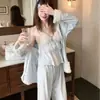 Pijama de terciopelo de isla para otoño e invierno, estilo juvenil, conjunto de manga larga y pantalón largo de terciopelo por ambos lados, ropa de casa dulce y casual para niñas