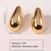 Brincos de Tarraxa de Aço Inoxidável Banhados a Ouro em Alta Venda Brincos de Folha de Aço Inoxidável Personalizados Brincos de Folha Banhados a Ouro da Moda de Luxo Leve