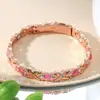 Superventas transfronterizo moda europea y americana pulsera magnética desmontable en forma de corazón aleación ecológica con diamantes pulsera ajustable para mujer