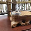 Plata de Ley Tendencia Versátil Estilo Harajuku Estilo Étnico Hecho a Mano Incrustaciones de Perlas Doradas Tótem del Sol Anillo de Cola para Pareja Hombres y Mujeres Anillo