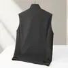 Chaleco casual para hombre transfronterizo 2026 primavera y otoño con cremallera cuello alto chaleco de negocios de lujo ligero chaqueta fina sin mangas de algodón para jóvenes