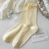 Calcetines Blancos de Media Caña para Mujer de Verano Calcetines de Rizo Fino Hilo de Algodón Imitación Malla sin Costuras Transpirables Hielo Hielo Encaje Calcetines de Contención
