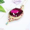 Collar con Colgante de Vidrio Morado Estilo Retro Francés Ai Yu con Granate Simulado Suministro Mayorista Transfronterizo S4121408