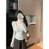 Nuevo conjunto de dos piezas de estilo coreano para otoño temprano, ajustado, para ir al trabajo: camisola y cárdigan de punto para mujer, directo de fábrica