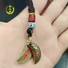 Pingente de Copo de Santo de Cobre para Atrair Riqueza e Boa Sorte, Chaveiro de Madeira Tendência Cultural e Criativa de Chaoshan, Estilo Popular Online
