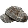 Estilo retro británico otoño e invierno 2021 nuevo gorro octogonal de tartán escocés boina para mujer sombrero decorativo para cara pequeña