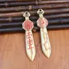 Dinero Fantasma de Montaña de Latón Taoísta Bolsa de Espada de Siete Estrellas Colgante Tabú Bagua Ziwei Lluvia Gradualmente Oreja Paz Amuleto Colgante para Coche