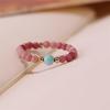 Anillo de moda para mujer con diseño DIY de piedra roja natural, hecho a mano con cuentas, venta al por mayor de fábrica, gran cantidad Congyou