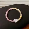 Pulsera de Cristal para el Cabello, Cristal de Fresa, Ágata con Cuentas, Nueva Pulsera Dulce China Versátil, Pulsera de Nicho de Gama Alta, Venta al por Mayor para Mujeres