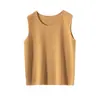 2025 Nova Lã de Início de Primavera Sem Mangas Tricotada Camisola Jaqueta Interna Feminina 36 Fina Amiga da Pele Camisa Base