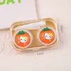 Estuche de Lentes de Contacto de Verdura Lindo de Dibujos Animados Estuche de Lentes de Contacto Compacto Portátil Caja de Almacenamiento Caja Doble para Miopía Venta al por Mayor