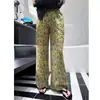 Pantalones Rectos Florales Europeos para Mujer, Moda Veraniega 2026 Nuevos Elegantes Sueltos Adelgazantes Finos de Cintura Alta Casuales