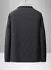 Jaqueta de algodão elegante de cor sólida para homens, novo estilo de inverno, casaco de algodão espessado para homens de meia-idade e idosos, quente e confortável para pais