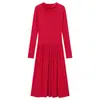 Love and Nancy Trece Líneas Minimalista Invierno Seda Lana Cintura Baja Adelgazante Vestido de Ambiente para Fiesta Anual para Mujeres 04048