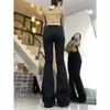 Pantalones vaqueros Micro La de talla grande para mujer, novedad de primavera y otoño de 2024, para chica gordita, de cintura alta, adelgazantes, con diseño de herradura, color negro, acampanados pequeños